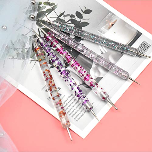 HQdeal 5 Stks Nail Dotting Pen, Dotting Painting Pen Polish Carving Tool, Nail Art Dotting Tool, Nail Polish Paint… - Afbeelding 4