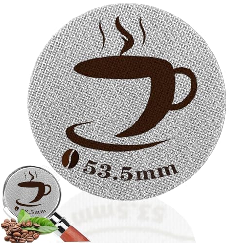 53.5MM Espresso Puck Screen, Reusable Puck Screen Replacement, Perfect Espresso Distribution Tool Compatible with Espresso Machine Portafilter Basket