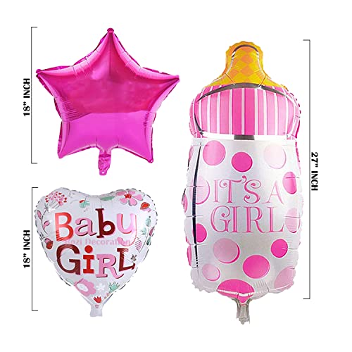 Image of Rozi Decoration It's a Girl Theme Pink Decorations Combo Kit for Baby Girls, Baby Shower Decorations Items, 1st Birthday Decorations