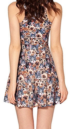 Image of Sister Amy Printed Elastic Sleeveless Shaping Breathable Camisole Skater Dress