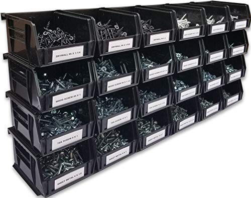 2000 Piece Screw Assortment with 24 Plastic Bins (Deck, Drywall, Wood, Tek, and Sheet Metal Screws)