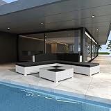 Apparence élégante : le rotin blanc élégant combiné à un rembourrage noir s'intègre parfaitement dans n'importe quel environnement et fait de cet ensemble de patio un véritable accroche-regard sur votre terrasse, votre balcon ou dans le jardin.