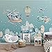 Produktbild Nordic Handbemalte Cartoon Hubschrauber Heißluftballon Kinderzimmer Hintergrund Wallpaper 3d Tapete Wanddekoration fototapete wandbild Schlafzimmer Wohnzimmer-250cm×170cm