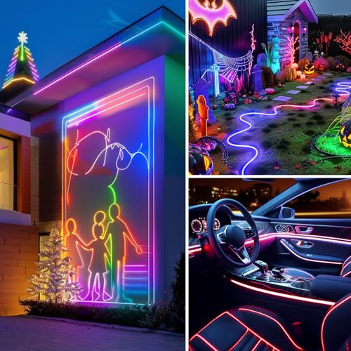 Image of Flexible Led Panel,Electroluminescent Panel Sheet EL Tape Cuttable Soft for Mask Eye Cosplay Party Decor DIY-Continuous /Slow Flash /Fast Strobe 3x24 cm Lightblue (Green, 1 * 1)