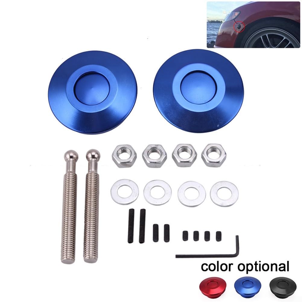 Bonnet Lock snelsluiting, snelsluitschroef, aluminium kap, pin, bumper