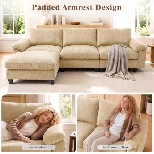 Image of Sectional Couches for Living Room, 109 inch L Shaped Cloud Sofa & Couch