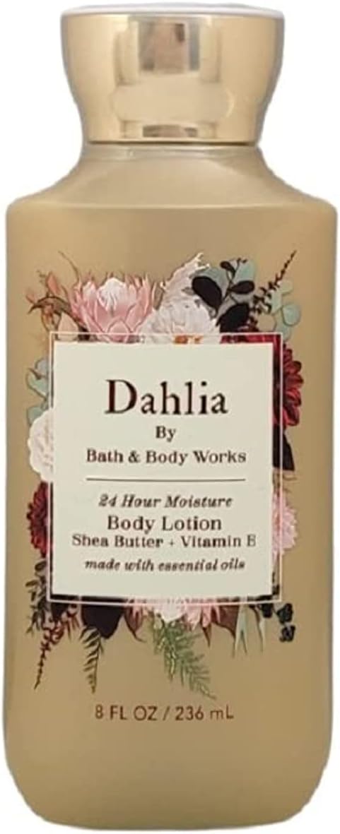 Bath and Body Works Full Size Body Care New Fall 2020 Scent - Dahlia - 24 HR Moisture Body Lotion with Essential Oils - 8 fl oz