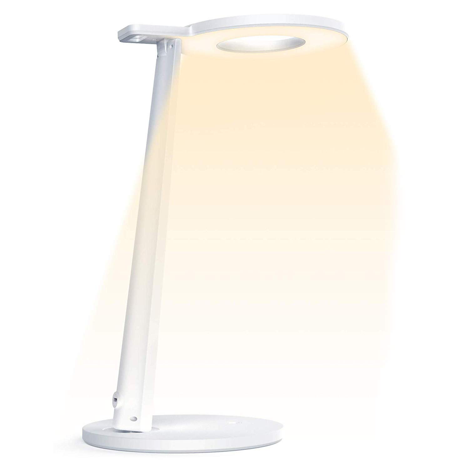 WXQ-XQ LED Desk Lamp USB for Study Dorm Office Dimmable Eye- Caring 3 Lighting Modes 3 Brightness Levels, Sensitive Press Control, with USB Charging Port, White table lamp For bedroom