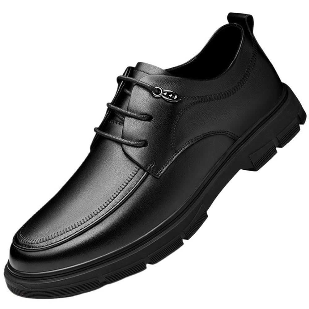Wedding Office Platform Oxford Dress Shoes for Men Leather Business Formal Comfortable Lace Up Round Toe Non Slip
