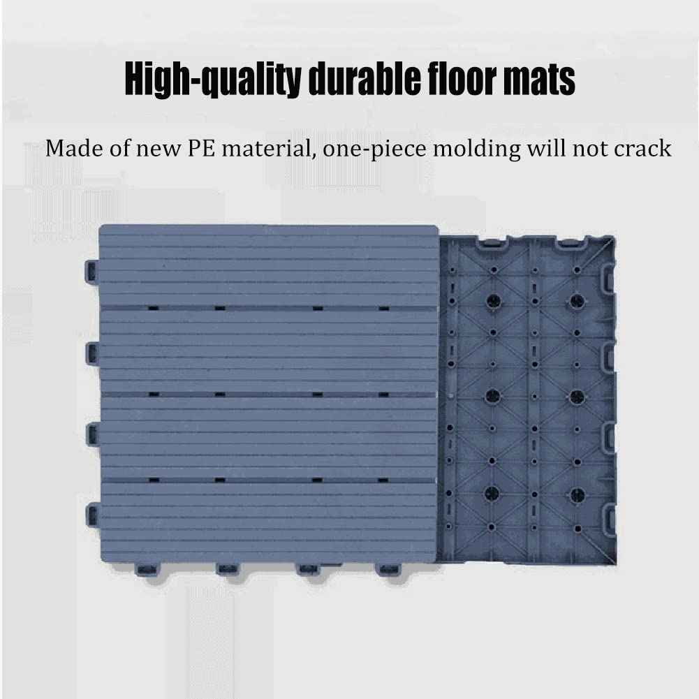 Baldosas de Madera Piso Antideslizante De Plástico De Madera para Exteriores, Baldosas De Cubierta De Patio De Balcón Entrelazadas DIY, Resistente Al Agua para Todo Clima, Fácil De Colocar