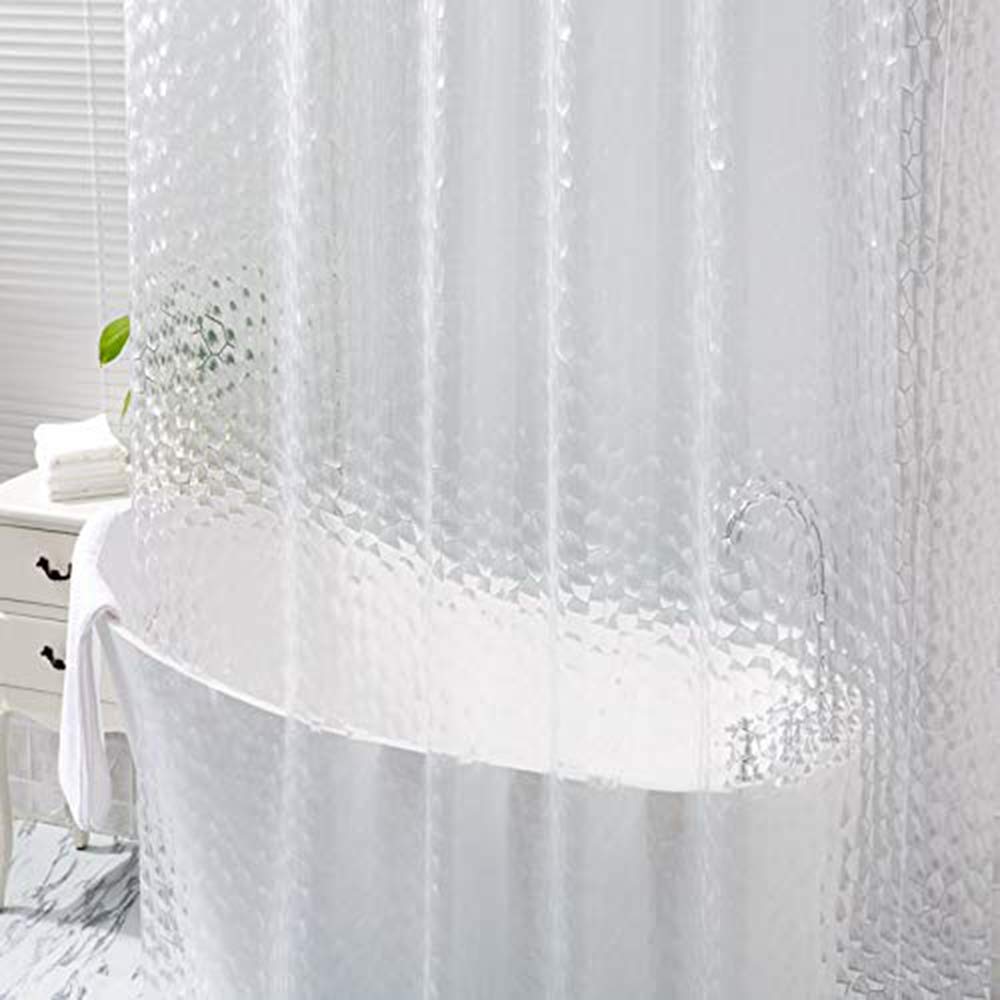 Beaverve Shower Curtain Liner - Heavy Duty Long Shower Liner with Hooks Waterproof Clear Shower Curtain 72 x 72 inches