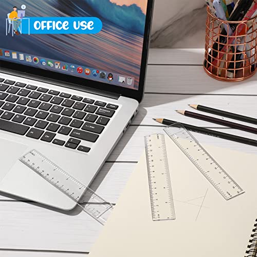 56 Pcs Rulers Bulk For Classroom Office Mini Ruler Plastic Drafting Ruler Measuring Tool Standard Scale Metric Ruler With Centimeters And Inches For Student School (Clear, 6 Inch) #TOP3