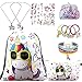 RLGPBON Cadeaux Licorne pour Les Filles Licorne Cordon Sac à Dos/Trousse de Maquillage/Bracelet/Collier/Élastiques