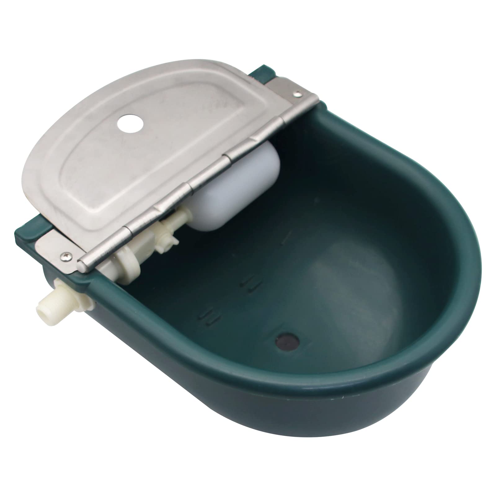 Automatischer Wassernapf aus Kunststoff für Pferde, Rinder, Ziegen, Schafe, Hunde, Bauernhof-Qualität, Schaf-Wassertrog (mit Ablaufloch und 100 cm Rohr) (ohne 100 cm Rohr)