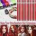 Olldag 12 PCS Red Hair Extensions Clip in, 22 Inch Colored Hair Extensions Party Highlights Long Straight Synthetic Hairpieces for Women Cosplay
