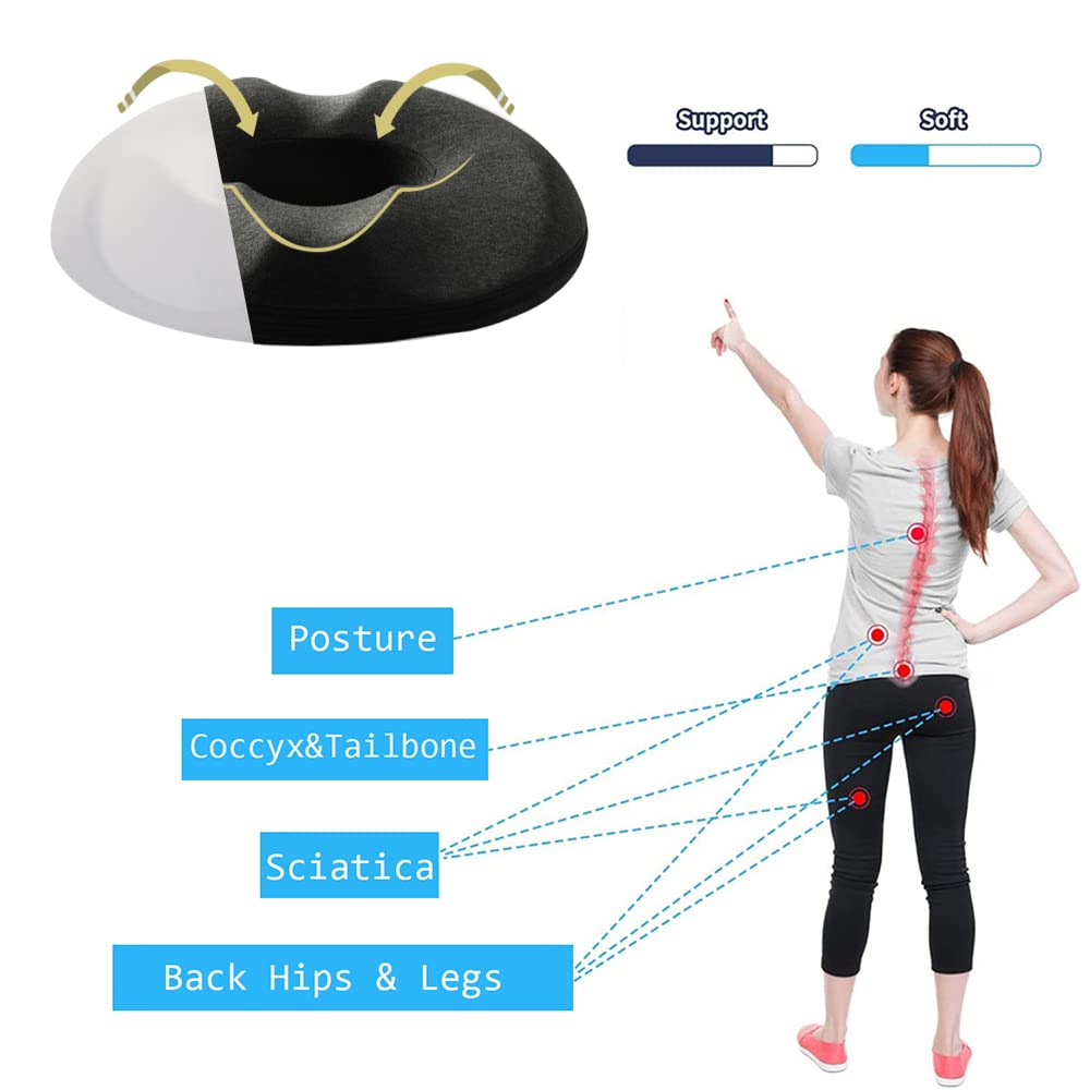 Surwin Donut Sitzkissen Orthopädisch - 47cm Sitzring Für Büro & Auto
