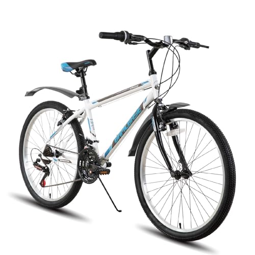 Hiland 24 Zoll Mountainbike für Männer Frauen, 21 Gänge High-Carbon...