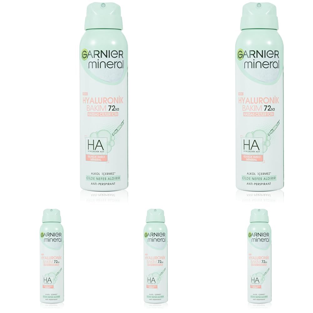 Garnier Mineral Hyaluronik Bakım Sprey Deodorant, 150 ml (5 paketi)