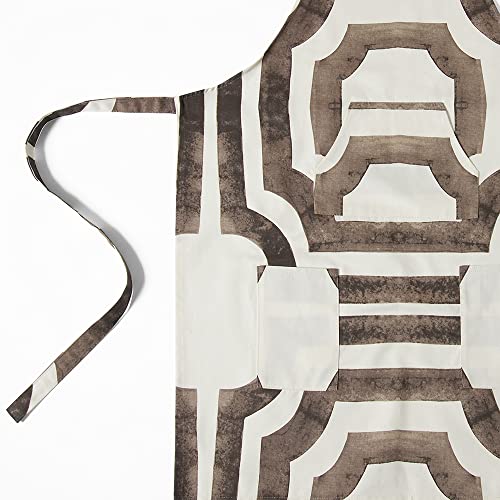 Image of HPD Half Price Drapes Aprons for Men Women with Large Pockets Adjustable Unisex PRTW-D23-AP Mecca Printed Cotton, 27 X 34 Inch, Mecca Brown