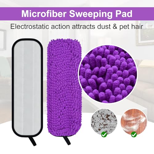 Image of DLAIMI 4 Pack Pet System Microfiber Sweeping Pad for Bona Mops, Microfiber Cleaning Pad for Hardwood Floors Dry Wet Cleaning - Picks Up Pet Hair - Includes 2 Sweeping Pads and 2 Deep Clean Pad