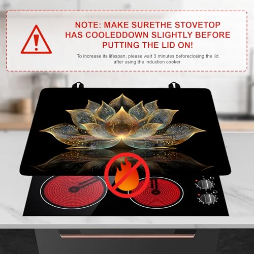 Image of Stove Top Cover for Home Decoration Kitchen Pad Washable Cooktop Covers Countertop Stove Protector Mat for Home Kitchen Cooktops (lotus, 28 inchx20 inch)