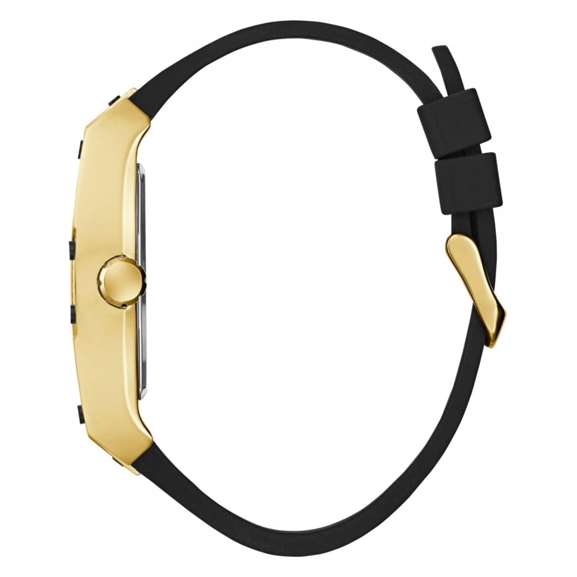 GUESS US Men's Gold-Tone and Black Analog Cutout Watch