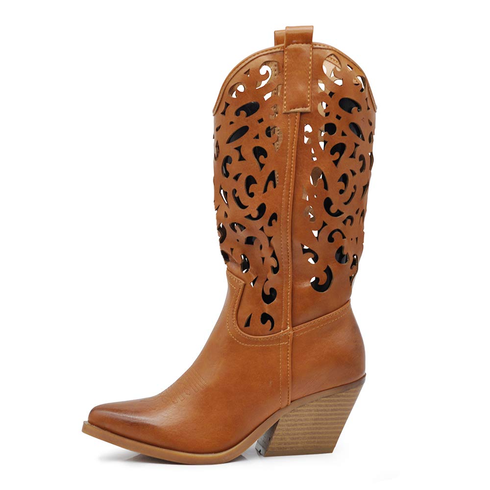 IF Fashion Stivali Stivaletti Texani Cowboy Western Scarpe da Donna Punta Camperos Etnici 629