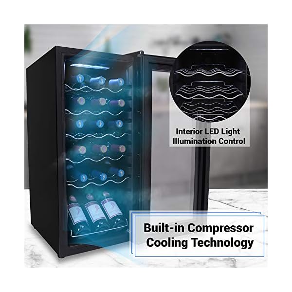 NutriChef Wine Cooler Refrigerator 18Bottle Wine Fridge with Air