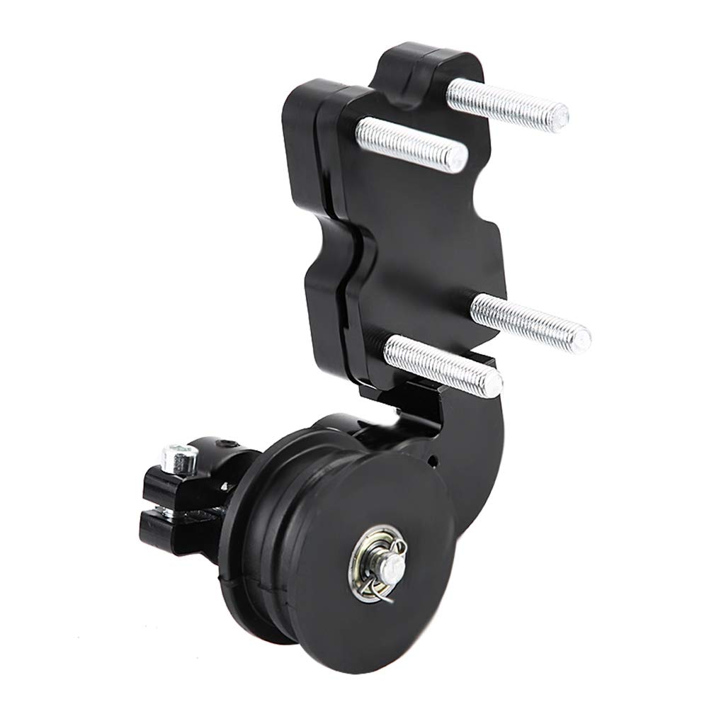 Qiilu tendeur de Chaine Moto Gold Tendeur de Chaîne en Aluminium pour Moto Boulon de Réglage Automatique sur L'outil de Rouleau Tendeur de Chaîne de Vélo Noir (Noir)