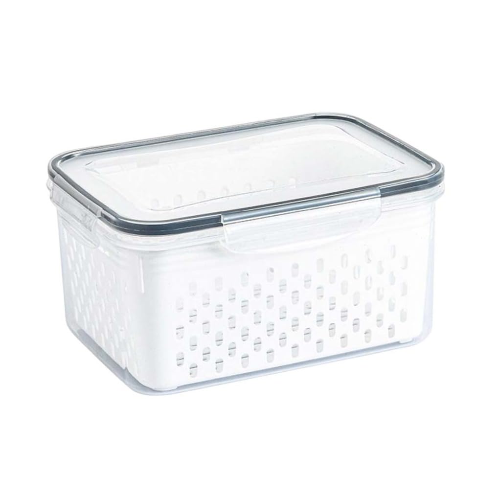 Wedhapy Fridge Storage Container Fruit Storage Containers Refrigerator Organizer Bins Fridge Food Salad Container with Lid Colander 850ml