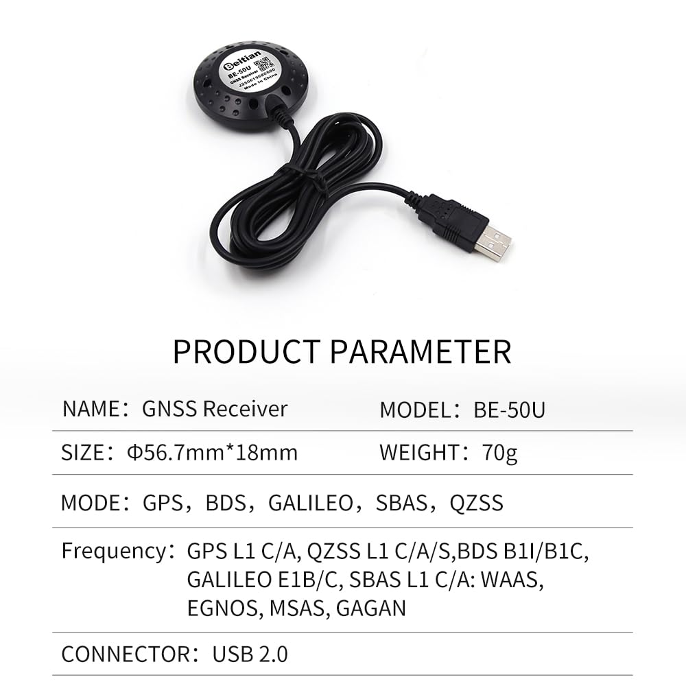 Módulo receptor GPS externo de 9ª y 10ª generación GNSS Beidou GMOUSE Timing and Positioning BE-50U