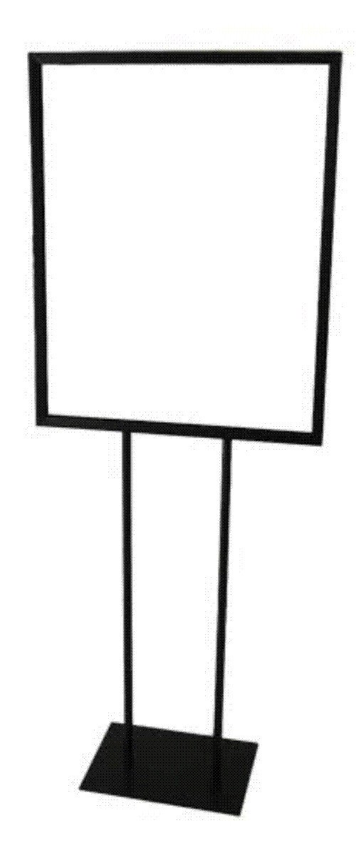 22" x 28" Twin Pole Bulletin Holder Poster Frame Floor Standing Sign Stand in Black