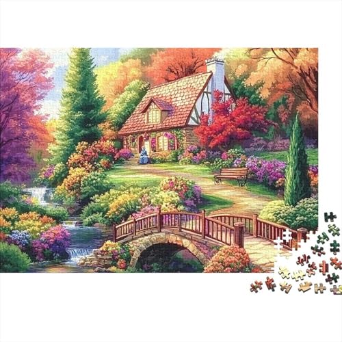 Rompecabezas de 1000 piezas de Autumn Cottage, un excelente regalo intelectual para adultos