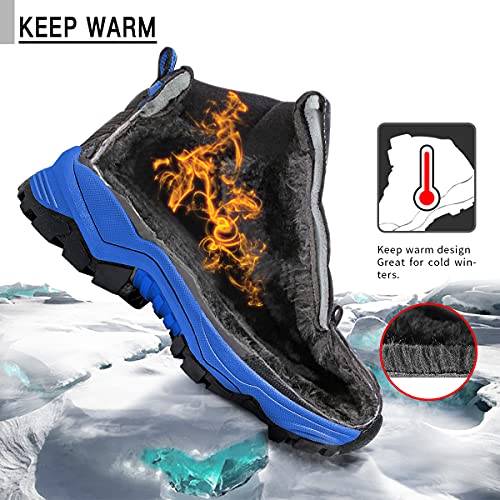 Littleplum Boys Snow Boots Winter Waterproof Antiskid Boots Hiking Outdoor Shoes Booties for Unisex Kids (Little Kid/Big Kid)3