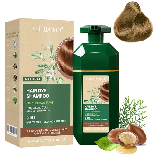 hair dye shampoo 3 in 1 for gray hair coverage herbal ingredients natural shampoo hair dye for women amp menammonia-free 520mllinen