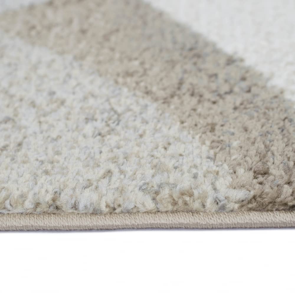 Teppich-Traum Kurzflor Teppich Abstrakt Grau Beige Modern Weich 160x220 cm | Pflegeleicht, strapazierfähig, langlebig, allergikerfreundlich und OEKO-TEX geprüft, für Schlaf- & Gästezimmer