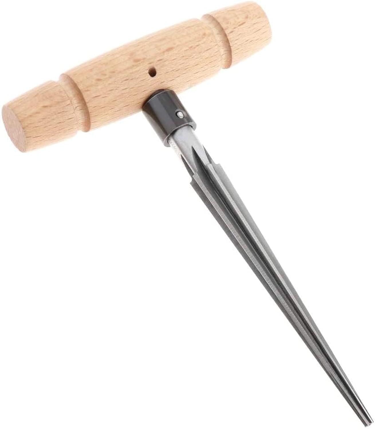 Tapered Reamer Wood Hand Held Reamer T Handle Tapered 4 Fluted Chamfer Reaming Guitar Woodworker Cutting Tool