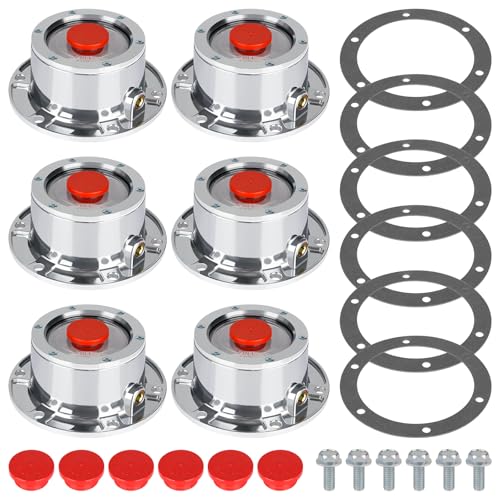 Image of CheeMuii 6 Pack 343-4009 Trailer Hub Caps Kit Replace for Stemco 343-4009