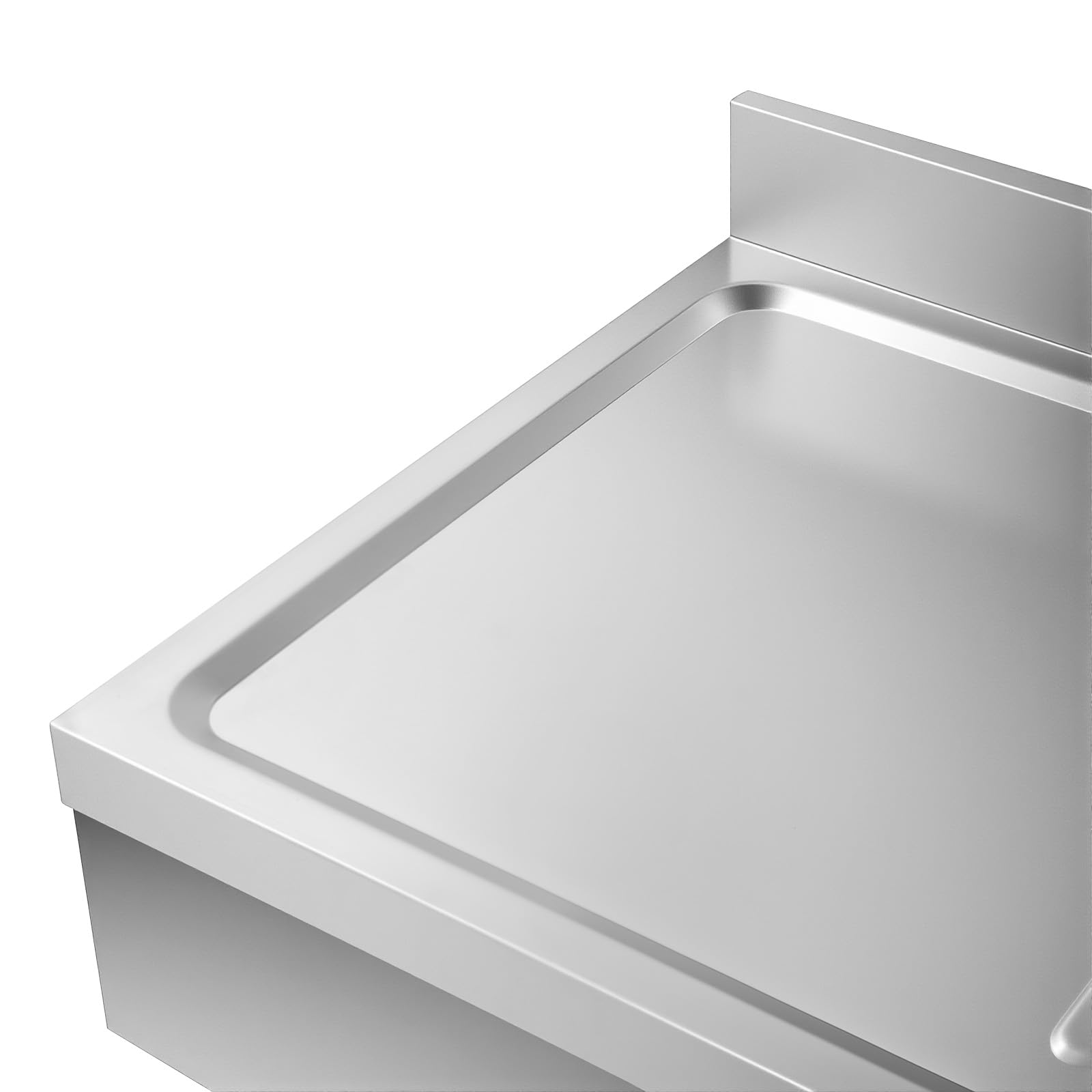 Lavelli da cucina commerciali 100 x 60 x 80 cm, in acciaio inox con capacità di carico 300 kg. Lavello in acciaio inox spazzolato con 1 vasca (a destra) con rubinetto, tubo di scarico, filtro per