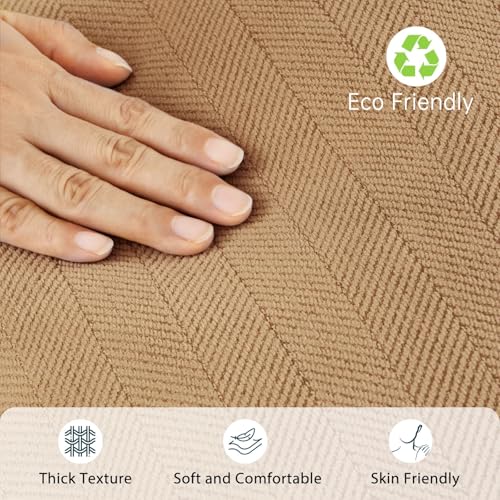 ZWJD Camel Pillow Covers 16x16 Set of 2 Chenille Throw Pillow Covers with Elegant Design Soft and Luxurious Decorative Throw Pillows for Couch, Bed, and Home Decor