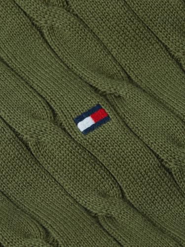 Image of Tommy Hilfiger Men's Cable Knit Crewneck Sweater Lightweight Pullover