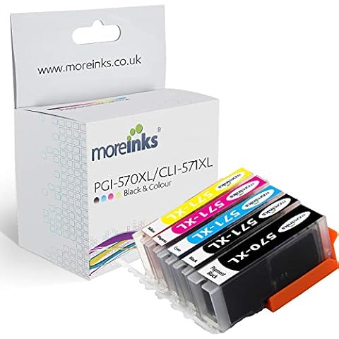 Moreinks Cyan/Magenta/Yellow/Black Compatible Ink Cartridge Replacement for Canon PGI-570/CLI-571 Pixma Printers Cover