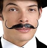 Forum Novelties Men's Snidely Whiplash Human Hair Mustache, Gray, One Size