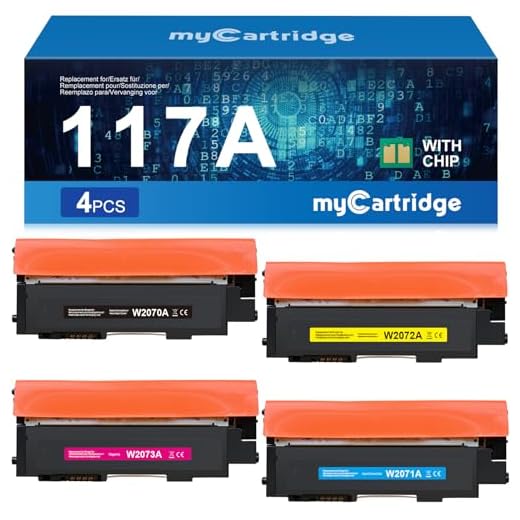 MYCARTRIDGE Kompatibel für HP 117A Toner Set Ersatz für HP Color laser mfp 178nwg 179fwg 178nw 150nw 179fnw 150a W2070A W2071A W2072A W2073A (Schwarz Cyan Gelb Magenta, 4er-Pack)