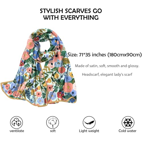 Scarves Scarf Silk Feeling Large Long Satin Scarf Lightweight Shawls Fashion Aesthetic Decoration for Women Girls2
