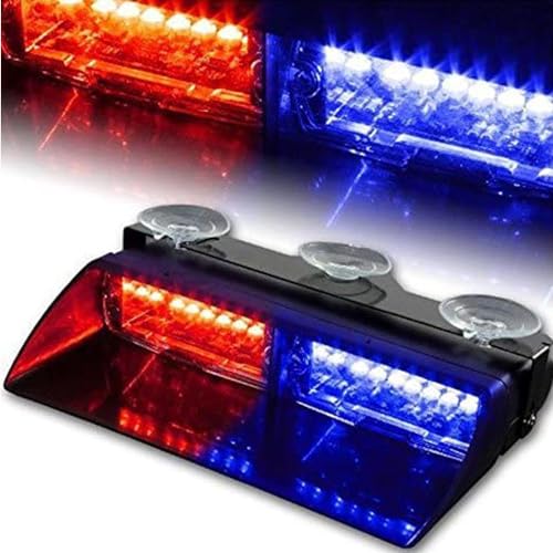 Xtauto Car 16-Led 18 Flashing Mode Emergency Vehicle Dash Warning Strobe Flash Light Red Blue