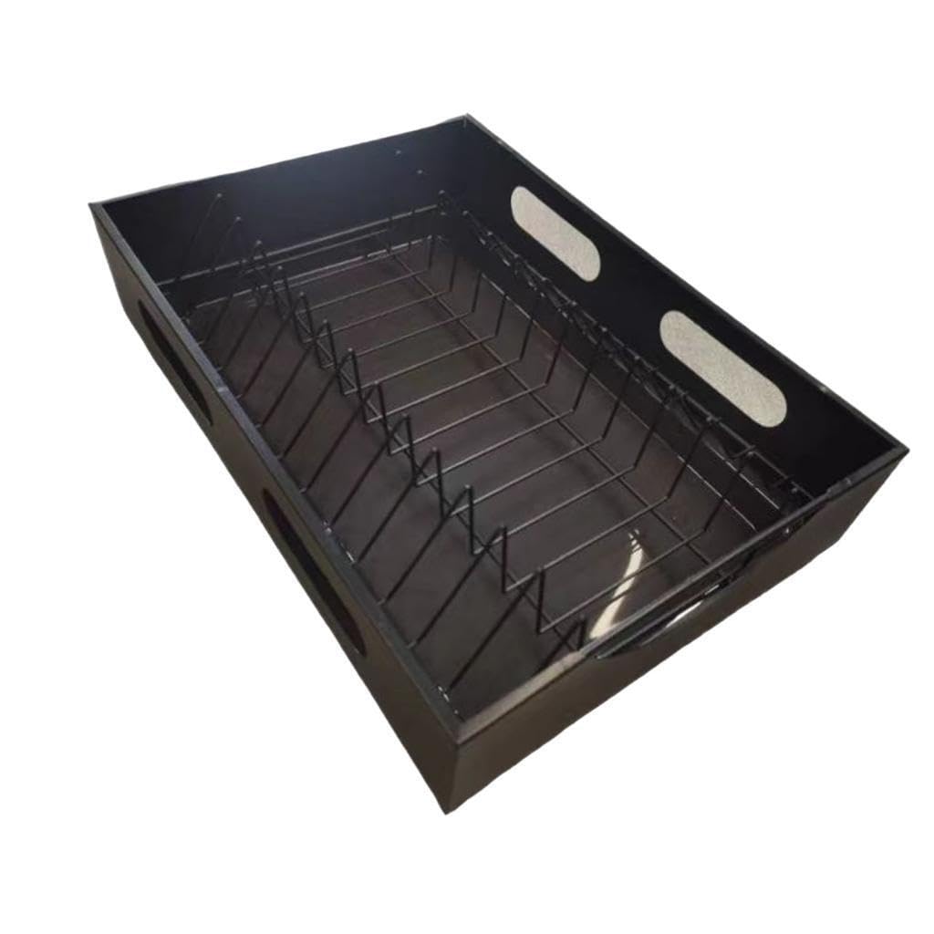 Ausziehbarer Schrankorganizer mit Geschirrablage, Premium Qualität, robuste Schublade zum Herausziehen, hält Küche, Bad, Speisekammer, Schrank, Schwarz, 38.5 x 27.5 x 9. cm