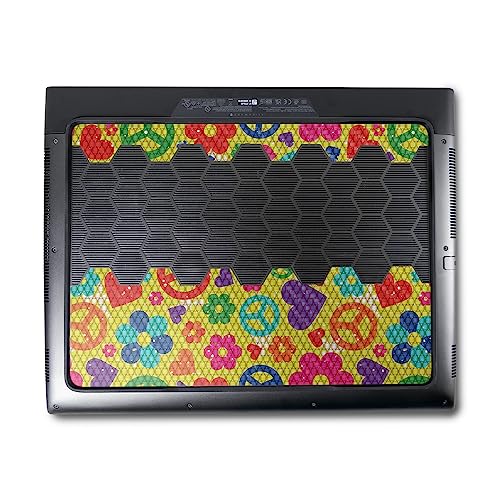 Image of MightySkins Carbon Fiber Skin Compatible with Alienware M18 R1 (2023) Full Wrap Kit - Peace Cloth | Protective, Durable Textured Carbon Fiber Finish | Easy to Apply & Change Styles | Made in The USA