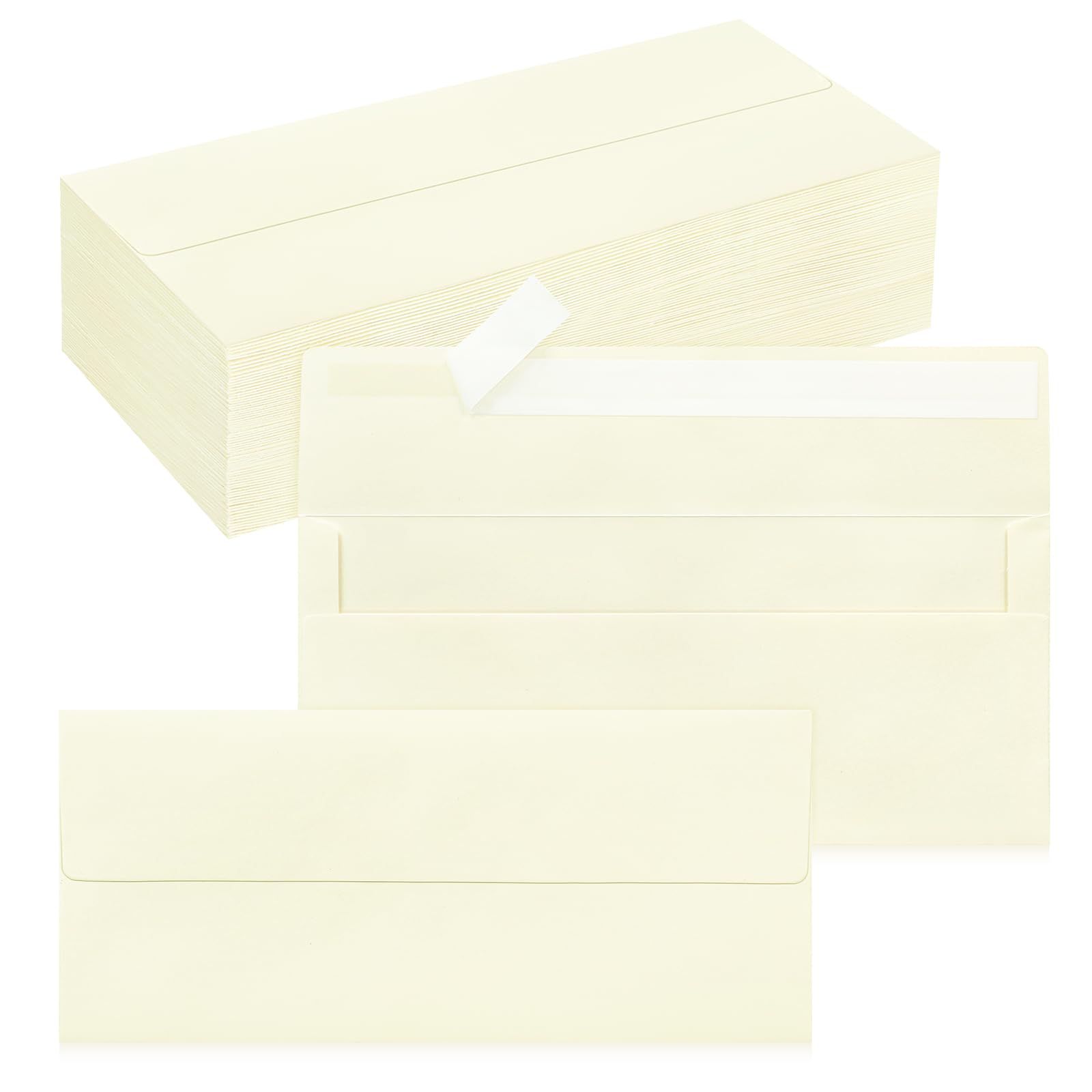 100 Pack #10 Business Envelopes, Self Seal Standard Ivory Envelopes for Secure Business & Legal Mailing, Office, Checks, Letter, Invoices, 4 1/8 x 9 1