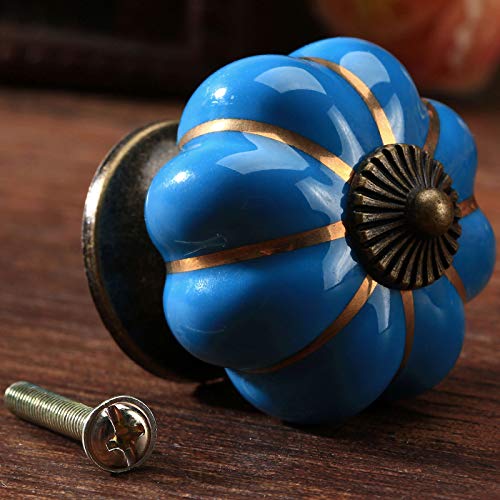 Mgoodoo 2Pcs Knobs for Cabinets and Drawers Assorted,Door Vintage Ceramic Knobs Kitchen Furniture Pull Handles Cabinets Cupboard for Wardrobe Interior Decor-Blue - Image 4